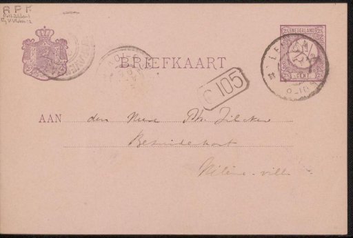Postcard to Philip Zilcken