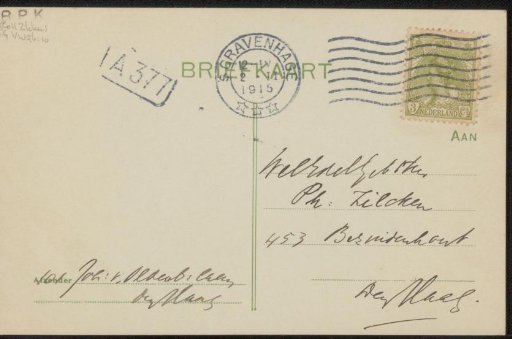 Postcard to Philip Zilcken