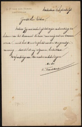 Letter to Philip Zilcken