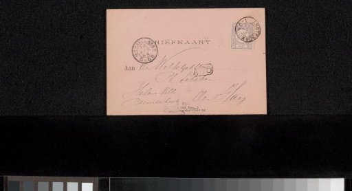 Postcard to Philip Zilcken