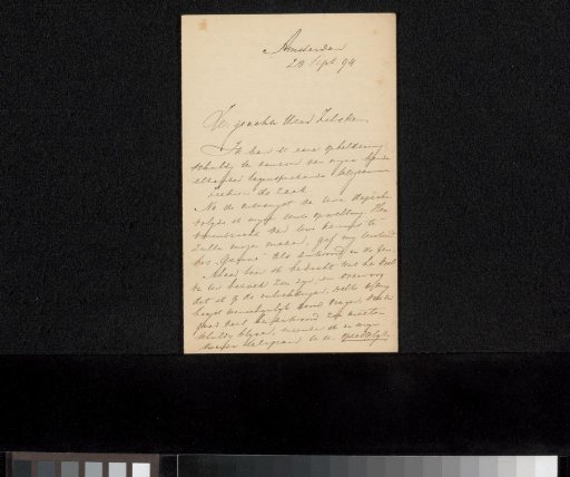 Letter to Philip Zilcken