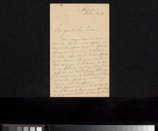 Letter to Philip Zilcken