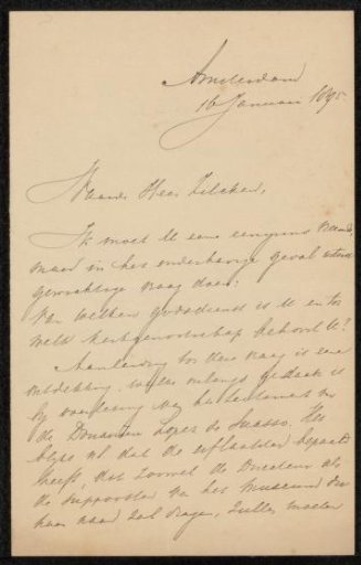 Letter to Philip Zilcken