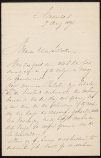 Letter to Philip Zilcken