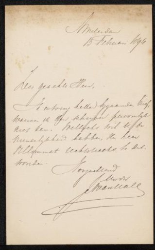 Letter to Philip Zilcken