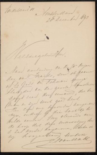 Letter to Philip Zilcken
