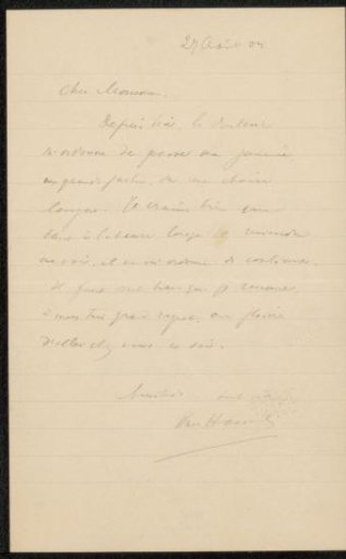 Letter to Philip Zilcken