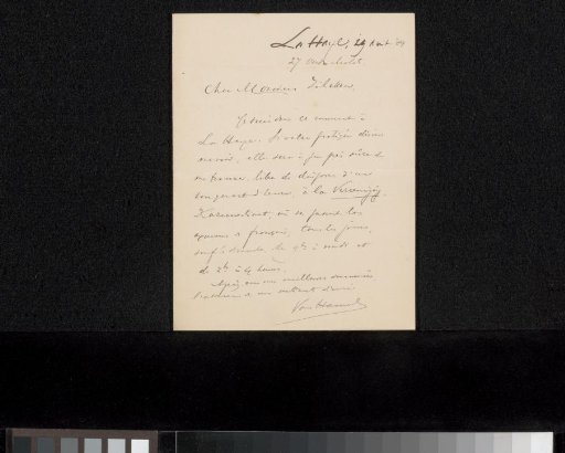 Letter to Philip Zilcken