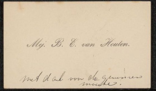 Calling Card to Philip Zilcken