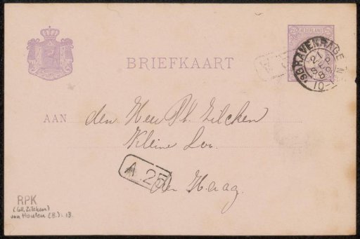 Postcard to Philip Zilcken