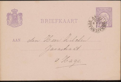 Postcard to Philip Zilcken