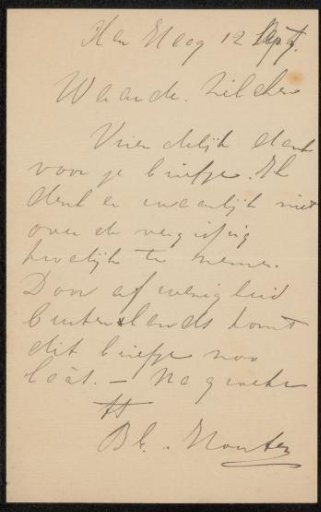 Letter to Philip Zilcken