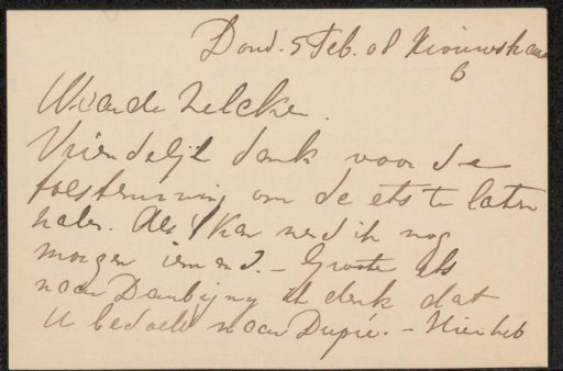 Letter to Philip Zilcken