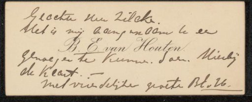 Calling card to Philip Zilcken