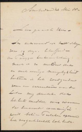 Letter to Philip Zilcken