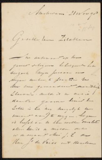 Letter to Philip Zilcken