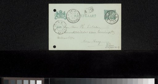 Postcard to Philip Zilcken