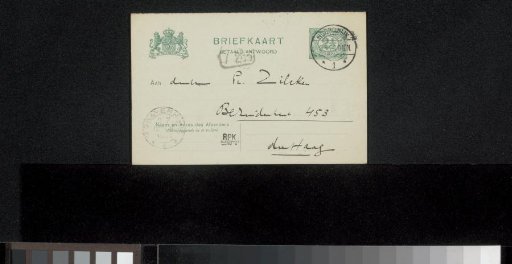 Postcard to Philip Zilcken