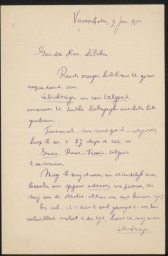 Letter to Philip Zilcken