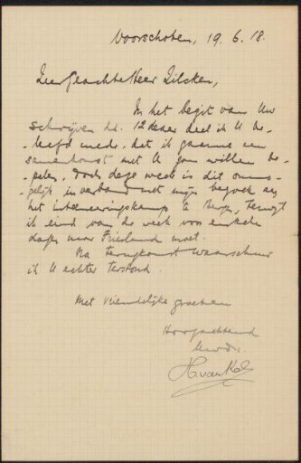 Letter to Philip Zilcken