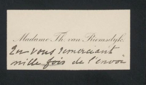 Visiting Card to Philip Zilcken