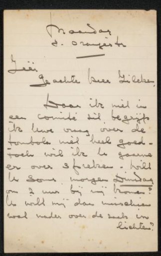 Letter to Philip Zilcken