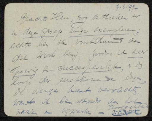 Letter to Philip Zilcken