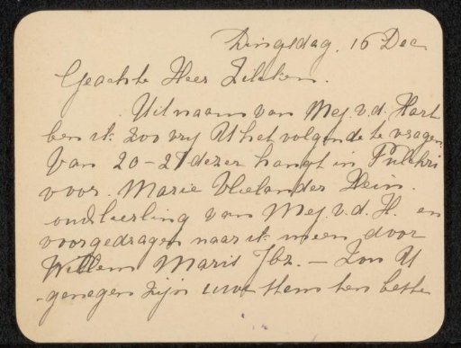 Letter to Philip Zilcken