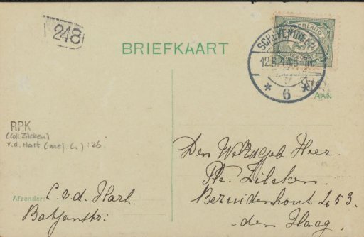 Postcard to Philip Zilcken