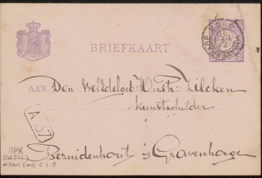 Postcard to Philip Zilcken