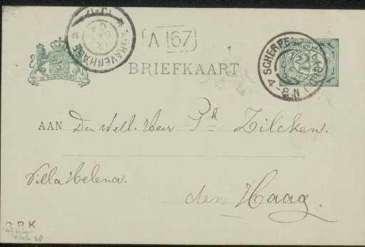 Postcard to Philip Zilcken