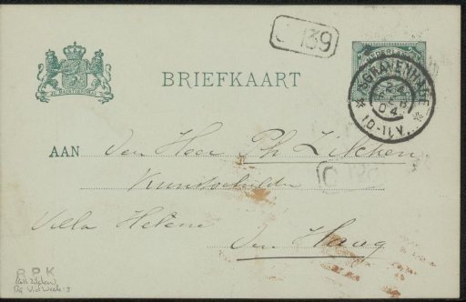 Postcard to Philip Zilcken