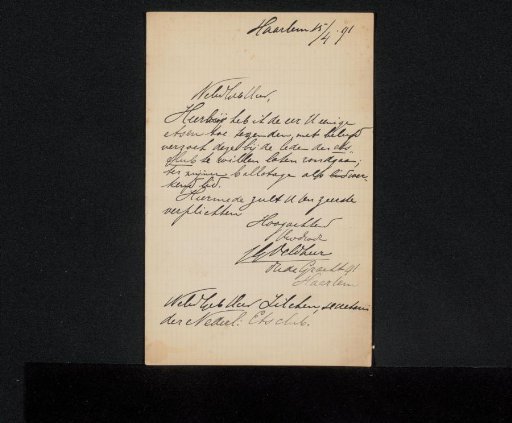 Letter to Philip Zilcken