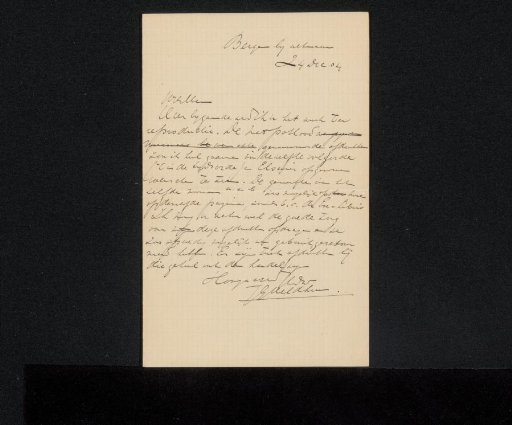 Letter to Philip Zilcken