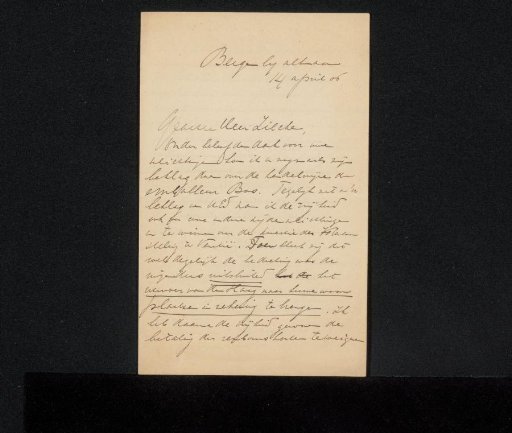 Letter to Philip Zilcken