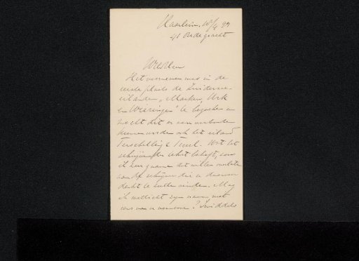 Letter to Philip Zilcken
