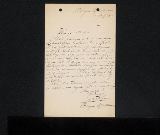 Letter to Philip Zilcken