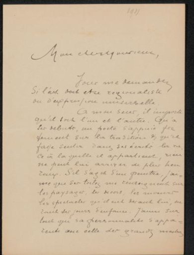 Letter to Philip Zilcken