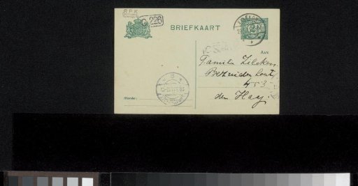 Postcard to Philip Zilcken