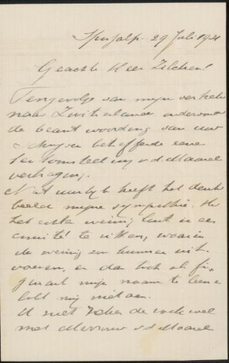 Letter to Philip Zilcken