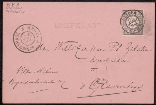 Postcard to Philip Zilcken