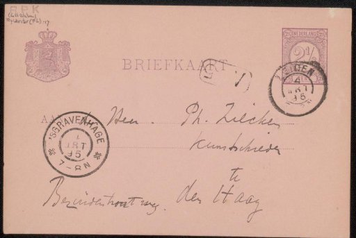 Postcard to Philip Zilcken