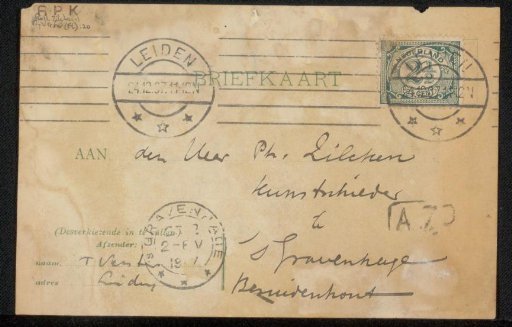Postcard to Philip Zilcken