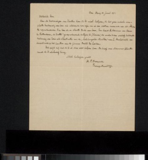Letter to Philip Zilcken