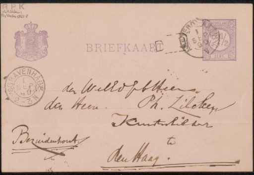 Postcard to Philip Zilcken