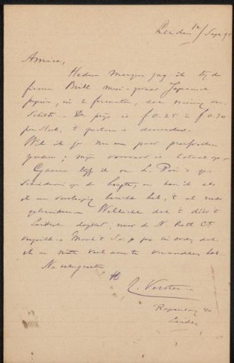 Letter to Philip Zilcken