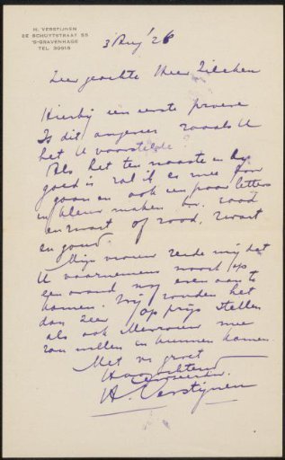 Letter to Philip Zilcken