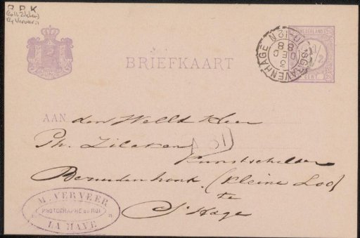 Postcard to Philip Zilcken