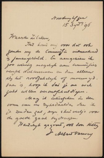 Letter to Philip Zilcken