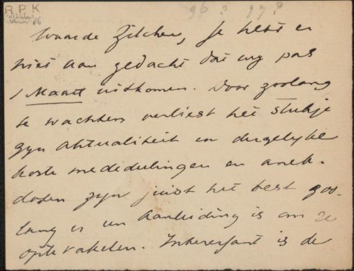Letter to Philip Zilcken